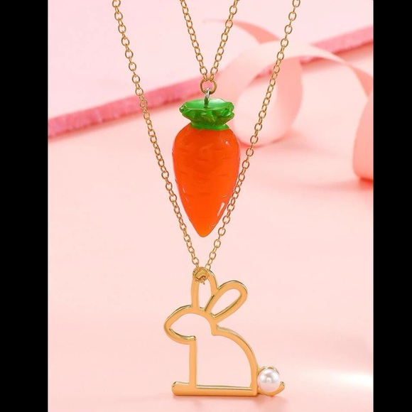 Bunny and Carrot Layered Necklace - Picture 3 of 8